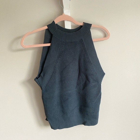 Wilfred Blue Knit Halter Top - S - Picture 2 of 3